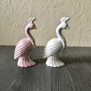 Vintage Iridescent Peacock Salt and Pepper Shakers